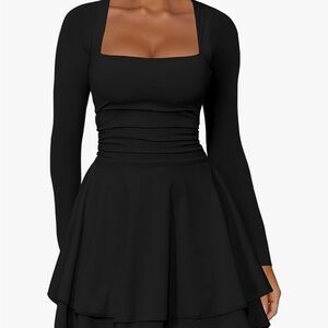 Black Mini Long Sleeve Dress